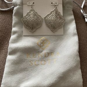 Kendra Scott Kirsten Silver In Silver Filigree Mix Drop Earrings